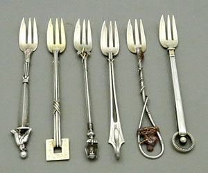 Gorham rare set of six sterling cocktail forks bric a brac